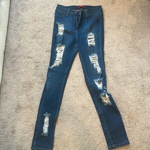 Skinny ripped jeans